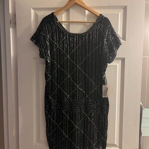 Forever 21 Black Mini Dress with Silver Accents